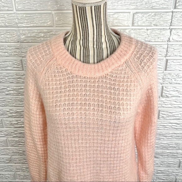 Lou & Grey Semi-Sheer Peach Alpaca Blend Sweater - Picture 2 of 6